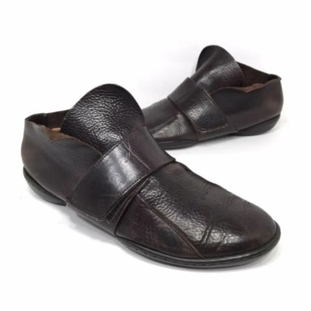 Trippen Mens Leather Strap Shoes Size 40 Brown
